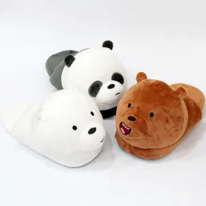 Plush Bear Slippers for Women