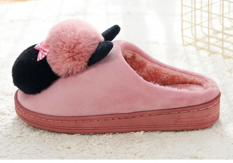 Plush Kitten Slippers for Women