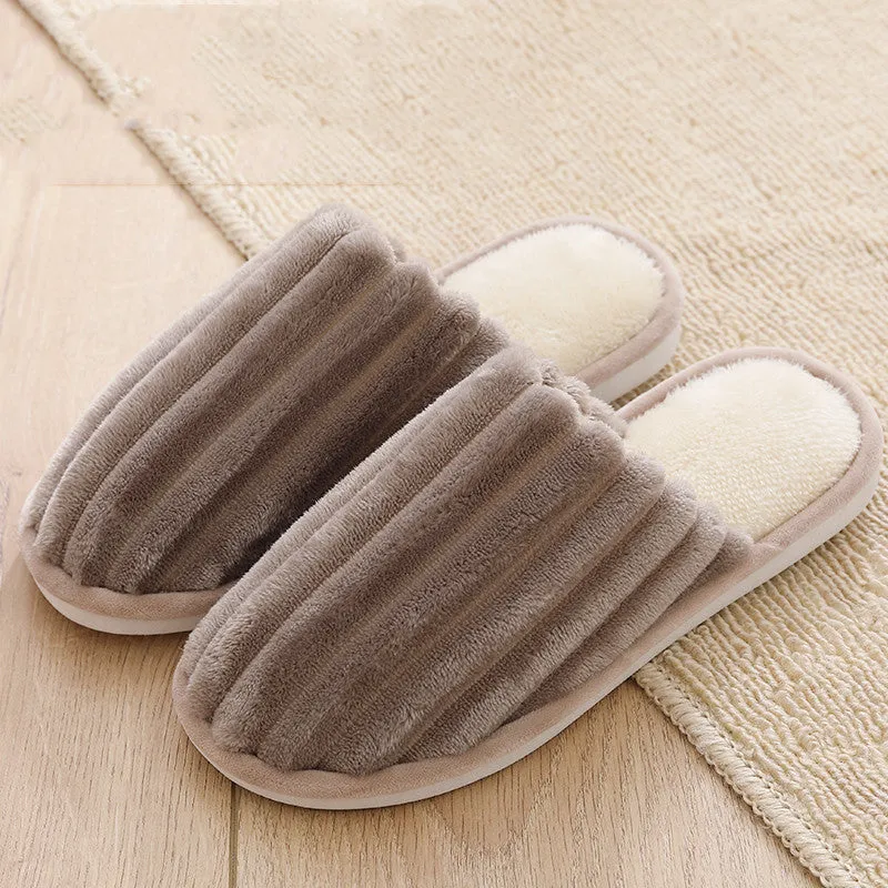 Plush Slippers with Ridges for Women