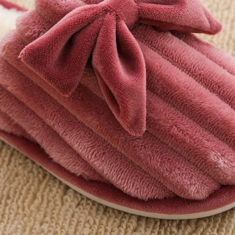 Plush Slippers with Ridges for Women