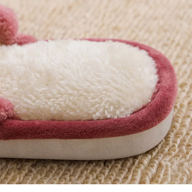 Plush Slippers with Ridges for Women