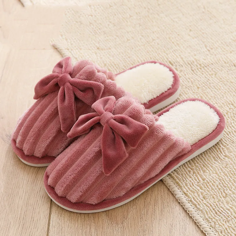 Plush Slippers with Ridges for Women