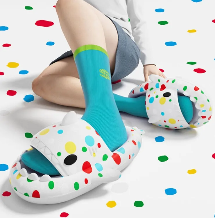 Polka Dot Shark Slippers for Girls