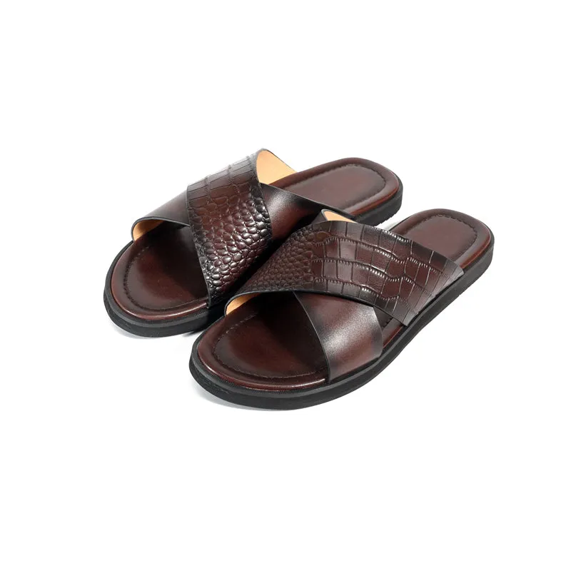 RomanLux Genuine Leather Casual Slippers