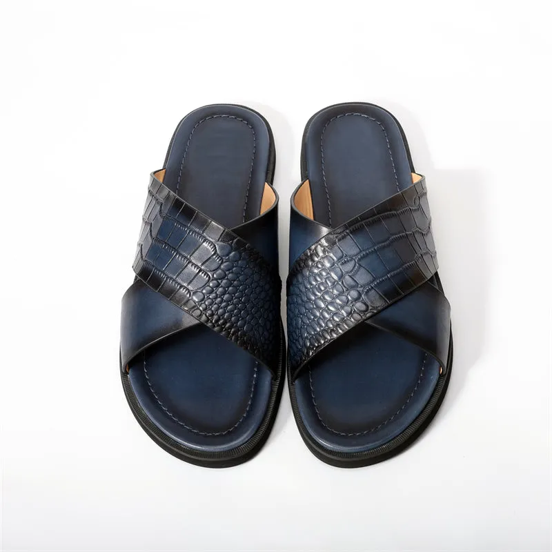 RomanLux Genuine Leather Casual Slippers