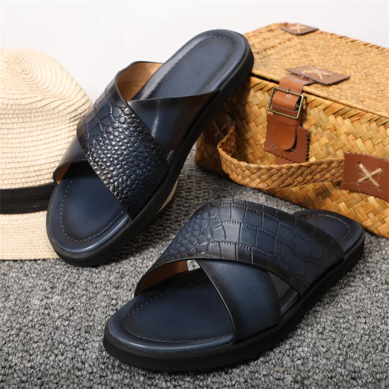 RomanLux Genuine Leather Casual Slippers