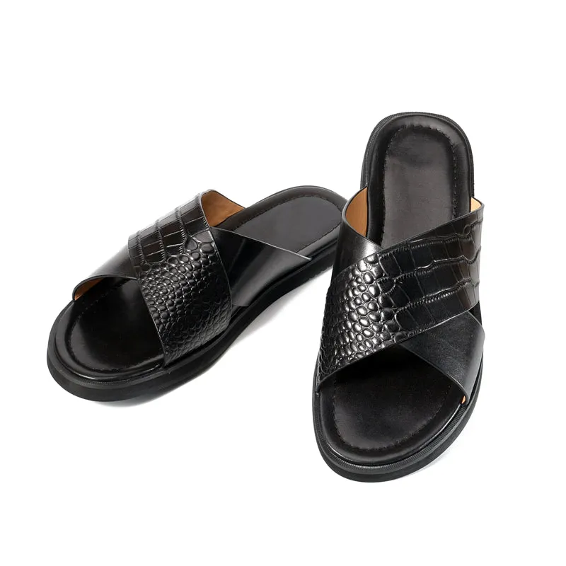 RomanLux Genuine Leather Casual Slippers