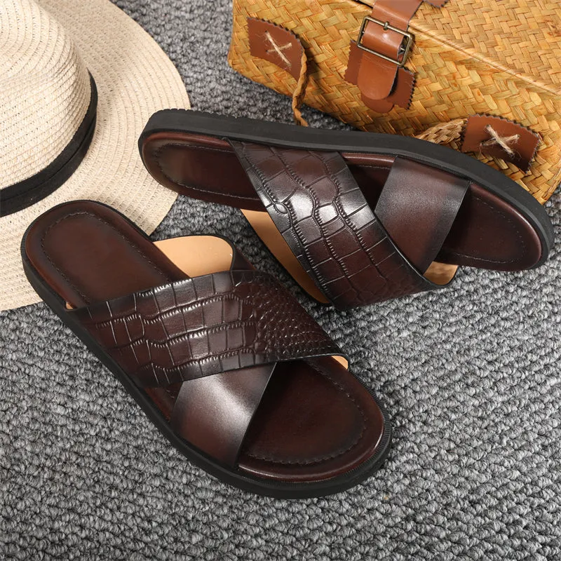 RomanLux Genuine Leather Casual Slippers