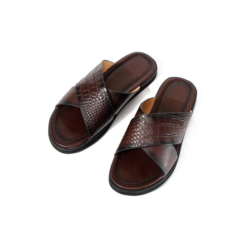 RomanLux Genuine Leather Casual Slippers