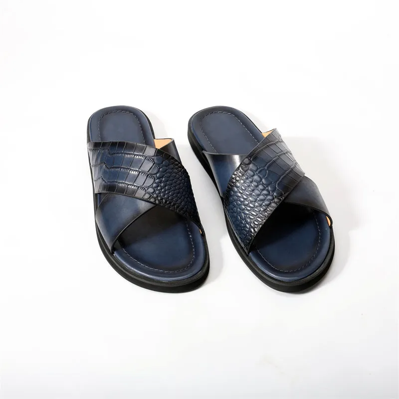 RomanLux Genuine Leather Casual Slippers