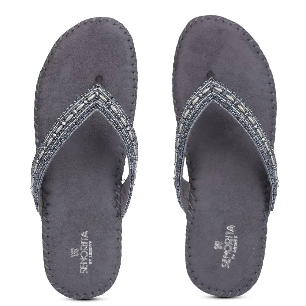 Senorita By Liberty Women STY-38 Grey Ethnic Sandal