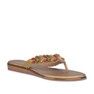 Senorita By Liberty Women STY-45 Golden Ethnic Sandal