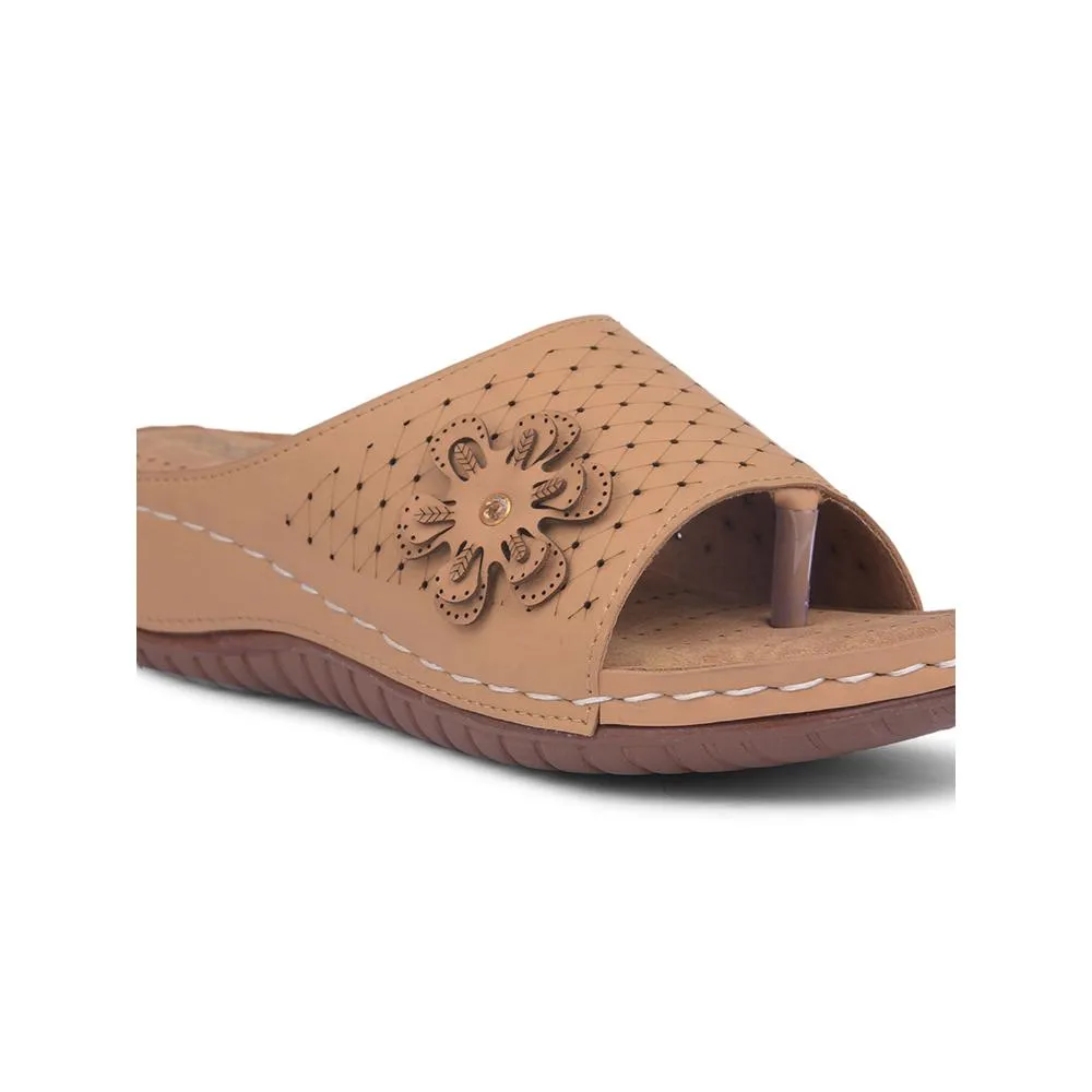 Senorita Casual Beige Slippers For Women MK-234 By Liberty