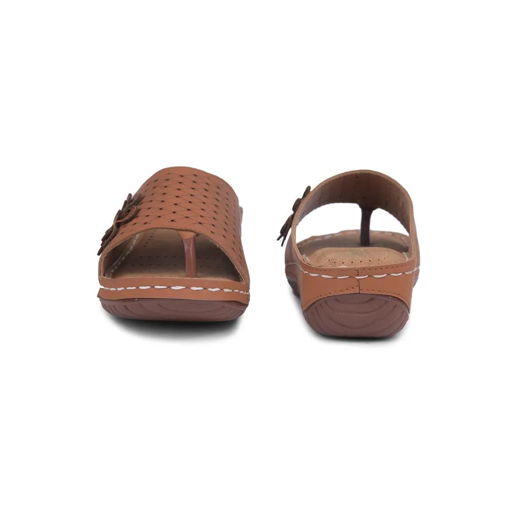 Senorita Casual Tan Slippers For Women MK-234 By Liberty