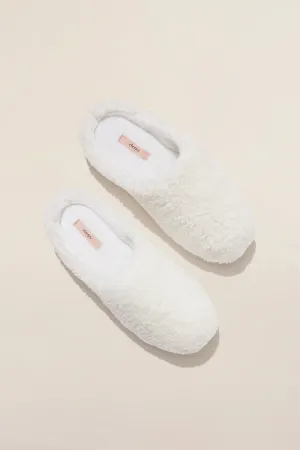 Sherpa Slippers in Ivory