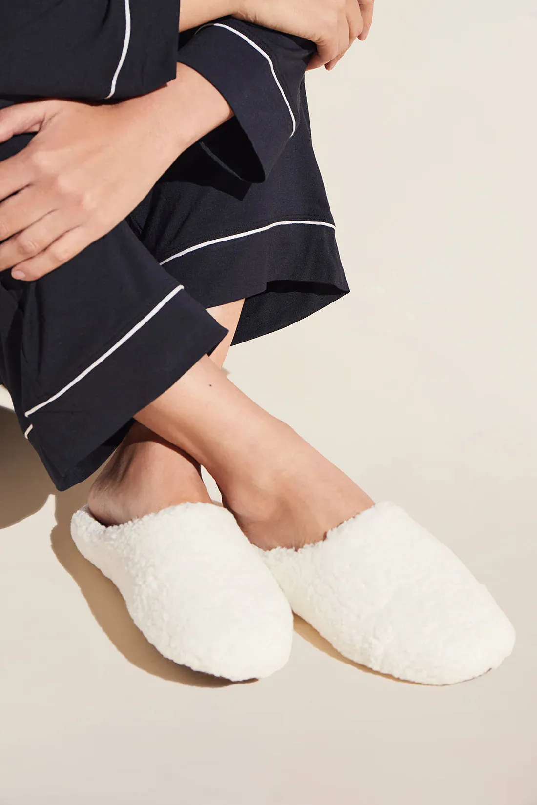 Sherpa Slippers in Ivory