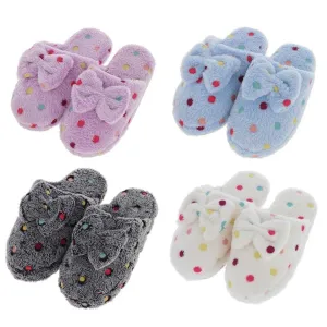 Snoozies Dotty Bow Mule Small Women Slippers - Choice of 4