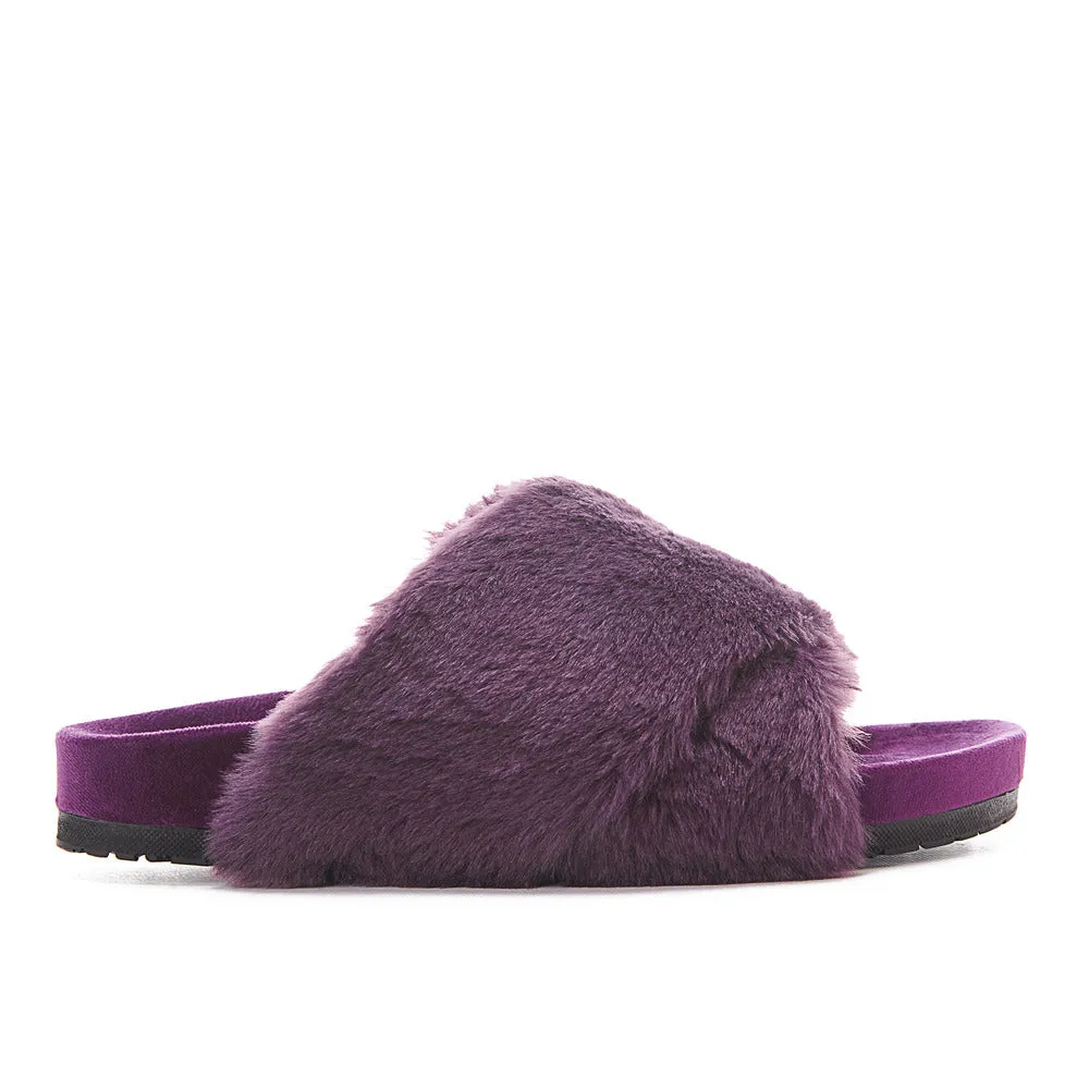 Snuggs Fuzzy crossover Slipper Purple