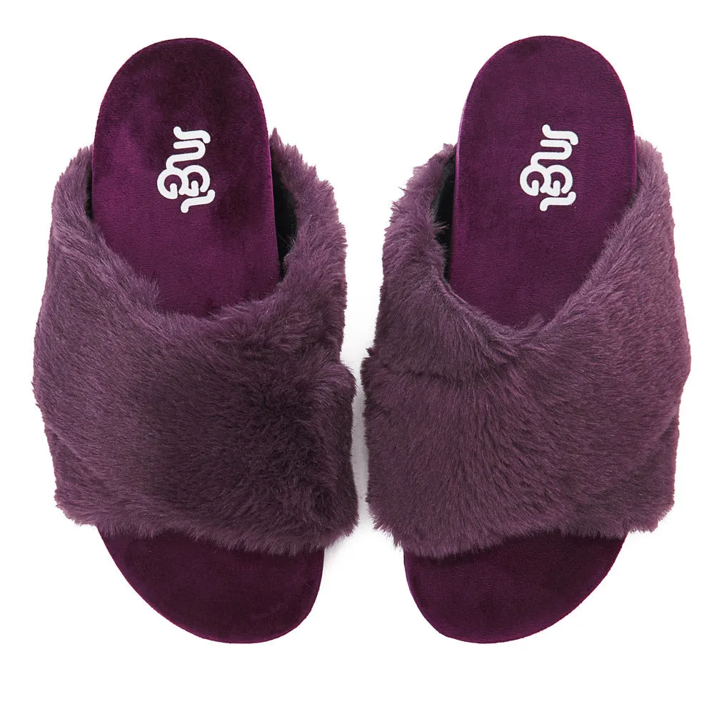 Snuggs Fuzzy crossover Slipper Purple