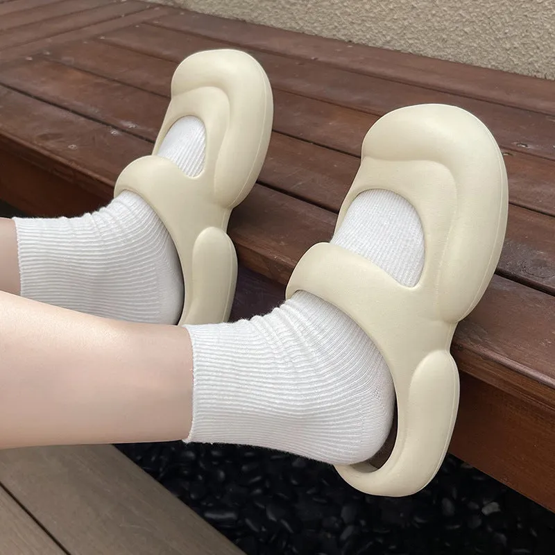 Summer women's toe-toe slippers, ins trendy for girls, outdoor beach slippers, non-slip EVA slippers that feel like shit.