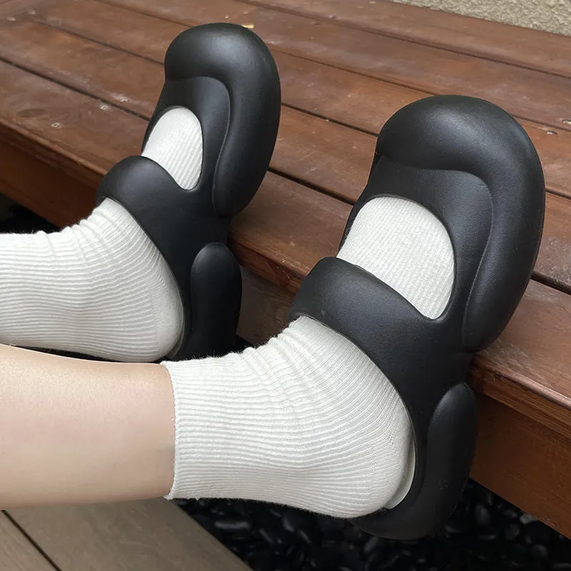 Summer women's toe-toe slippers, ins trendy for girls, outdoor beach slippers, non-slip EVA slippers that feel like shit.