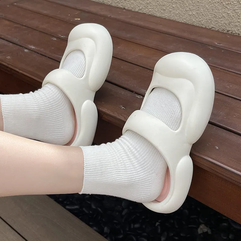 Summer women's toe-toe slippers, ins trendy for girls, outdoor beach slippers, non-slip EVA slippers that feel like shit.