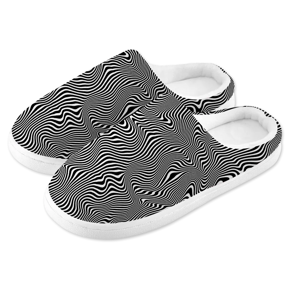 Trippy Wave Women's Plush Slippers