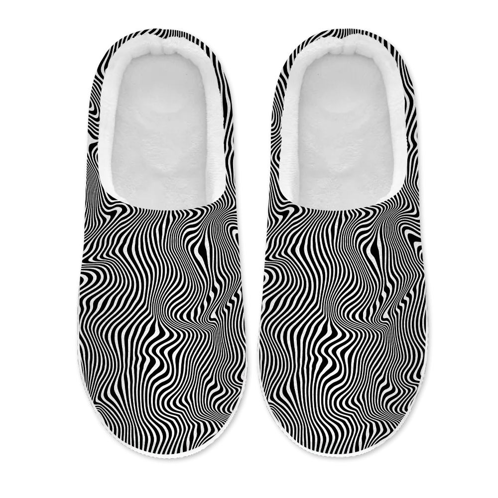 Trippy Wave Women's Plush Slippers