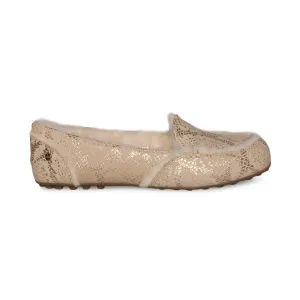 UGG Hailey Metallic Snake Gold Slippers - Women's