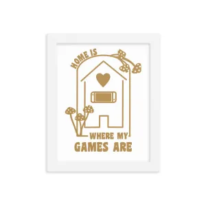 Where My Games Are | Framed poster | Cozy Games & Hobbies