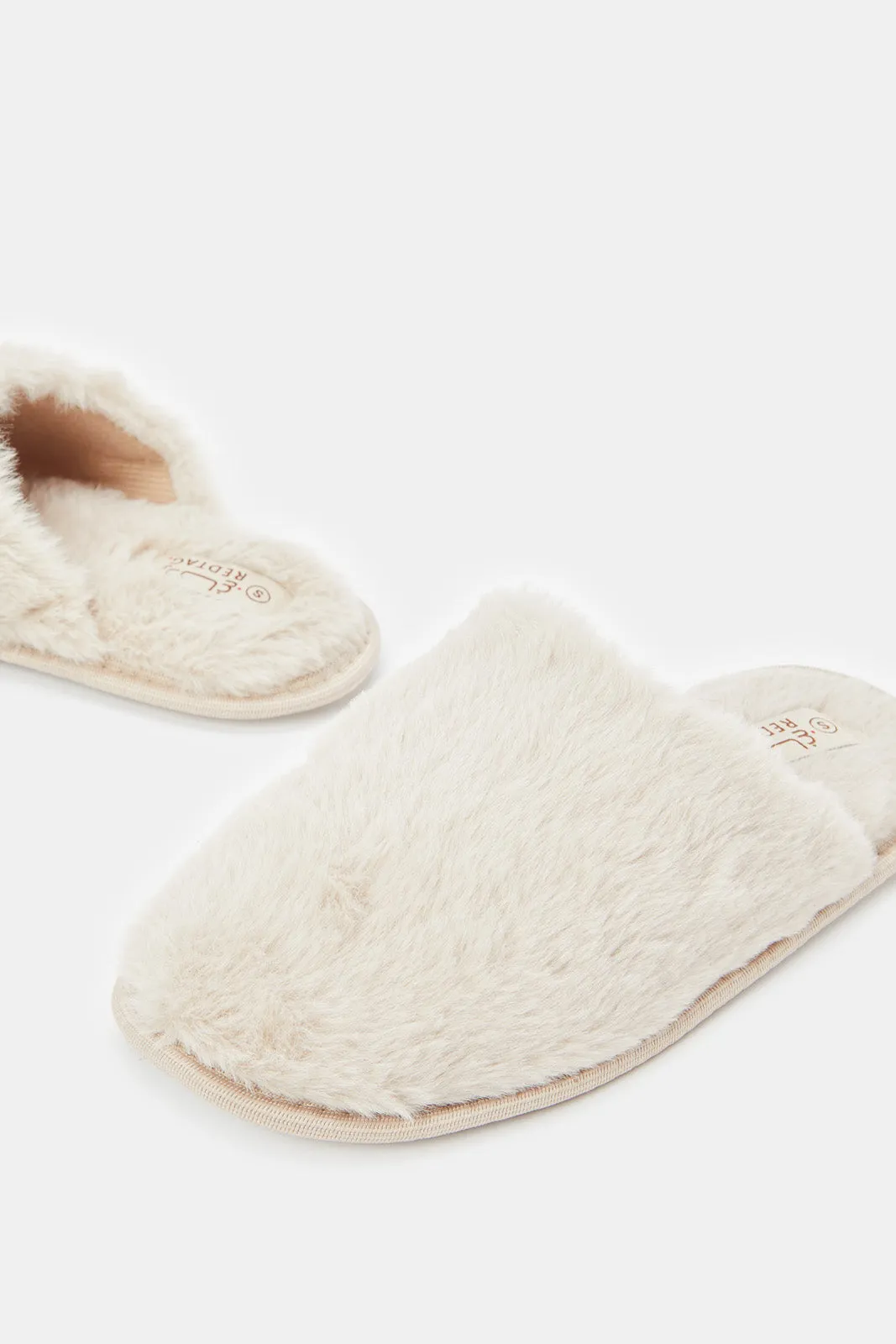 Women Beige Closed Toe Slippers