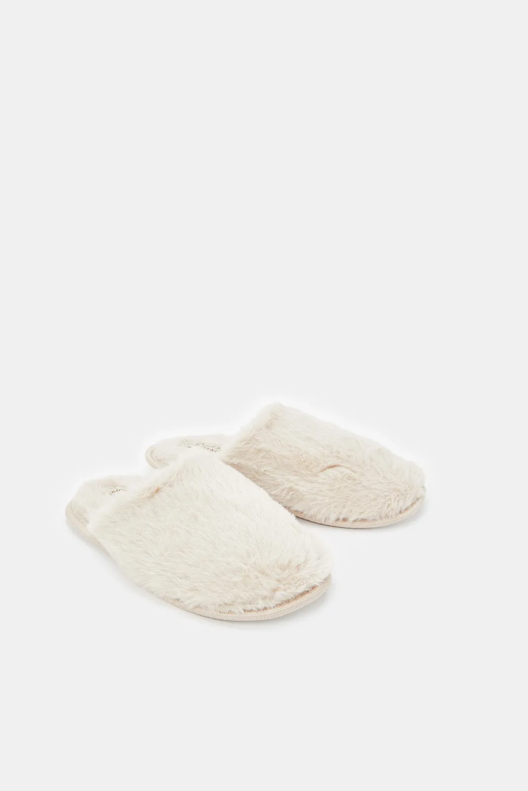 Women Beige Closed Toe Slippers