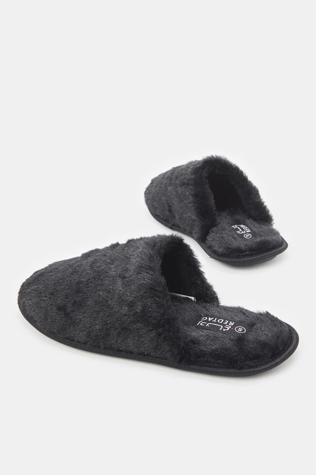 Women Black Closed Toe Slippers