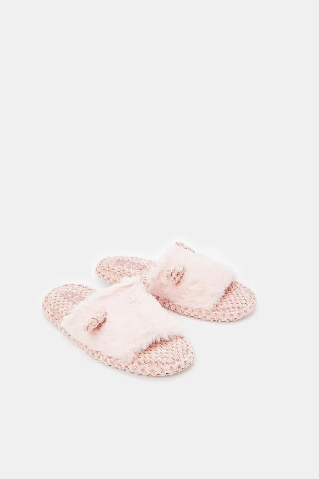 Women Pink Animal Ears Slippers