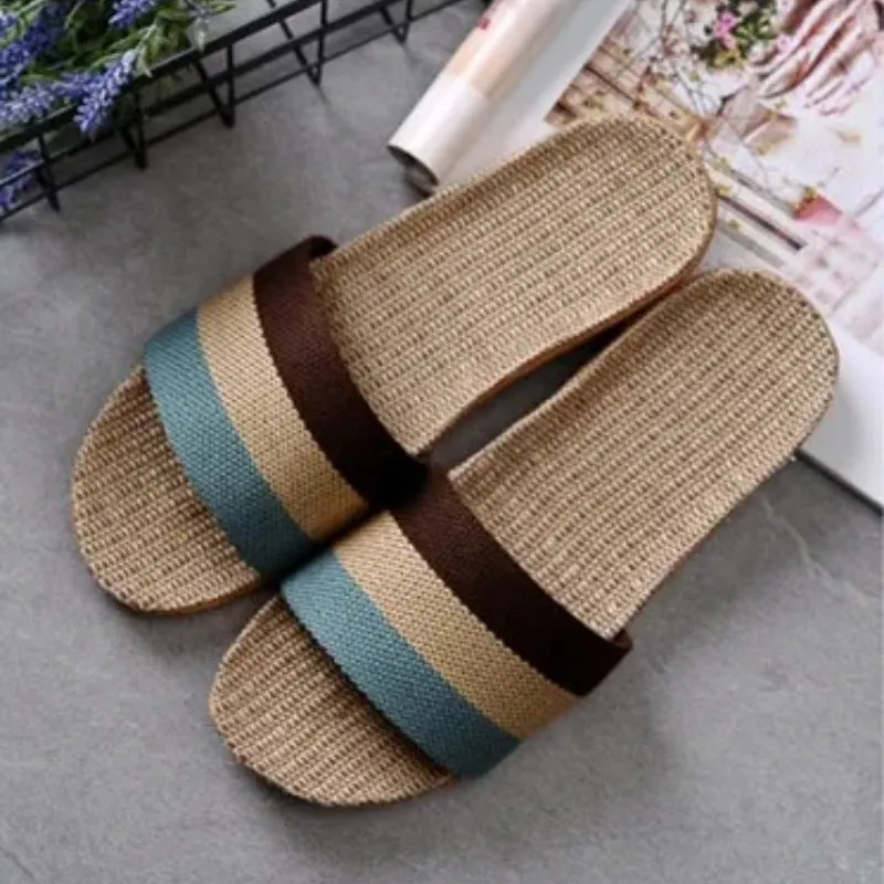 Women's Color Block Striped Pattern Summer Slippers