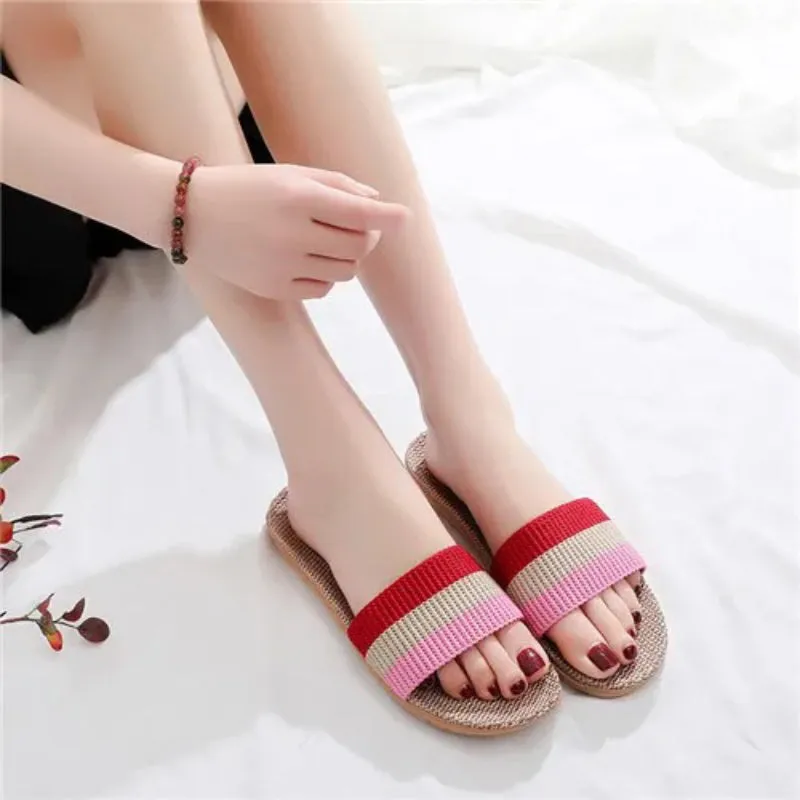 Women's Color Block Striped Pattern Summer Slippers