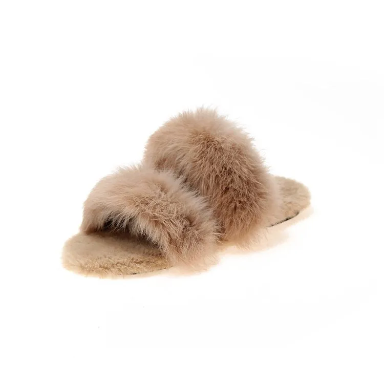 Women's Faux-Fur Slippers with Bands