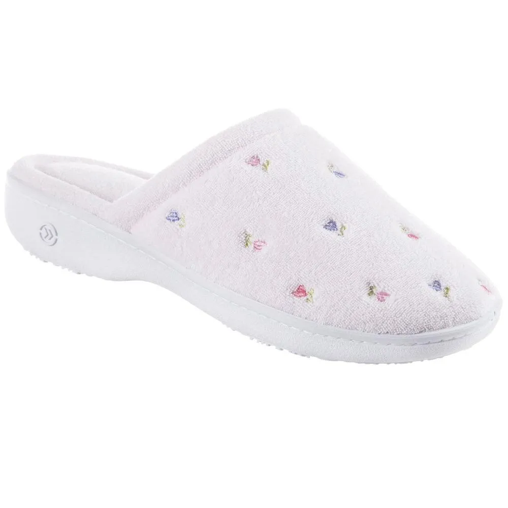 Women’s Isotoner Embroidered Floral Terry Clog Slippers