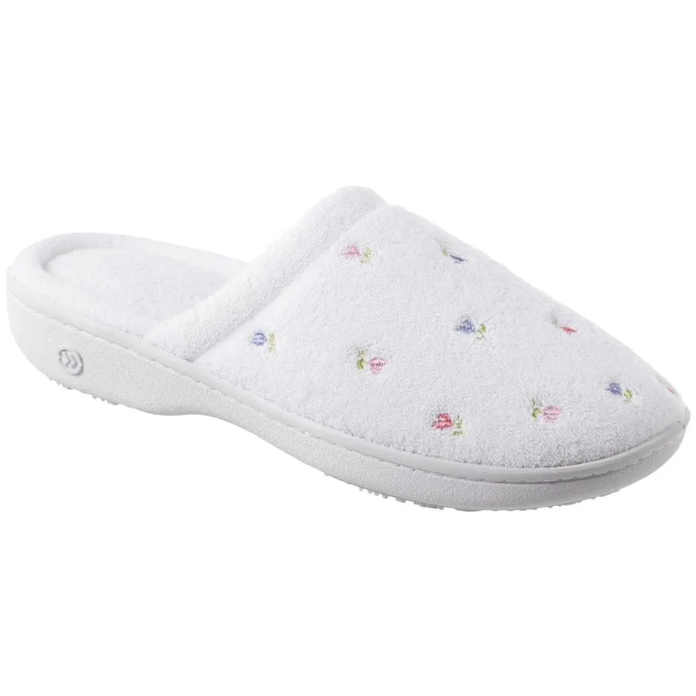 Women’s Isotoner Embroidered Floral Terry Clog Slippers