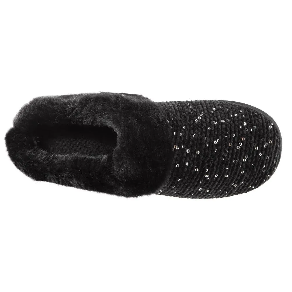 Women’s Sequined Sweater Knit Hoodback Slippers