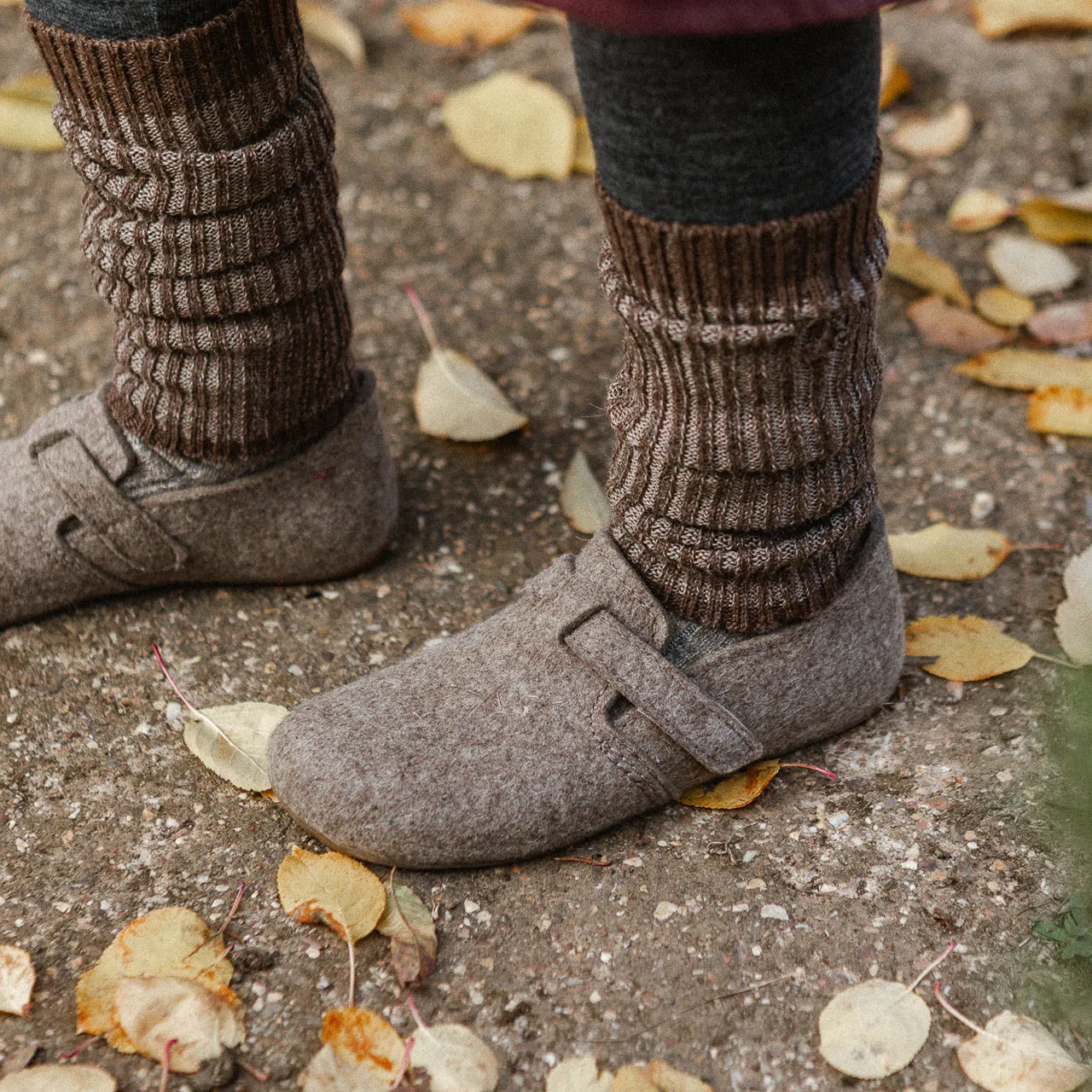 Wool Felt House Shoes - Everest Focus - Taupe (Adults 36-42)