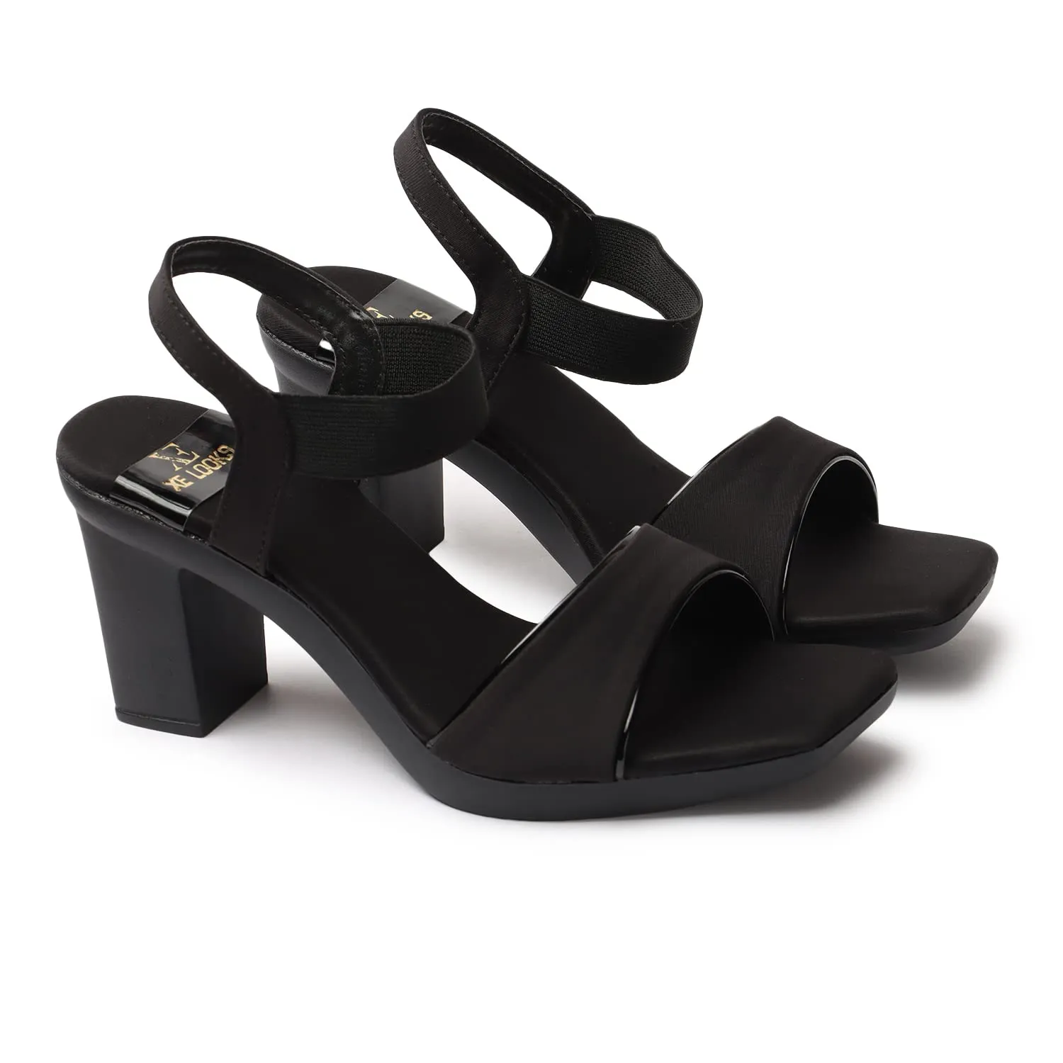 XE Looks Beautiful Attractive black Heel sandals for women-UK 6